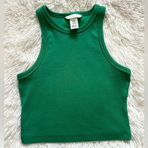 Green H&M Cropped Mini Tank Top